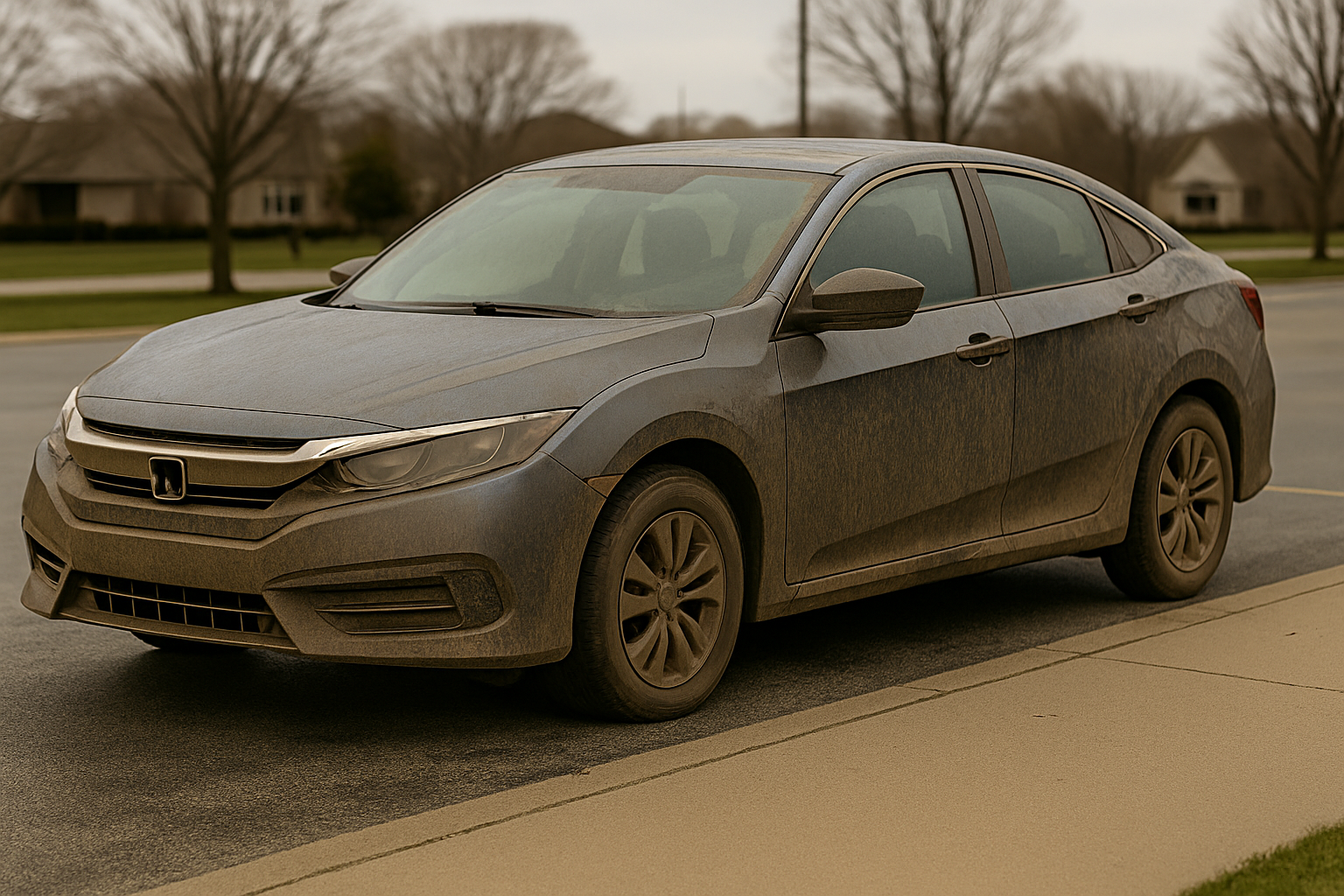 Before: dirty car